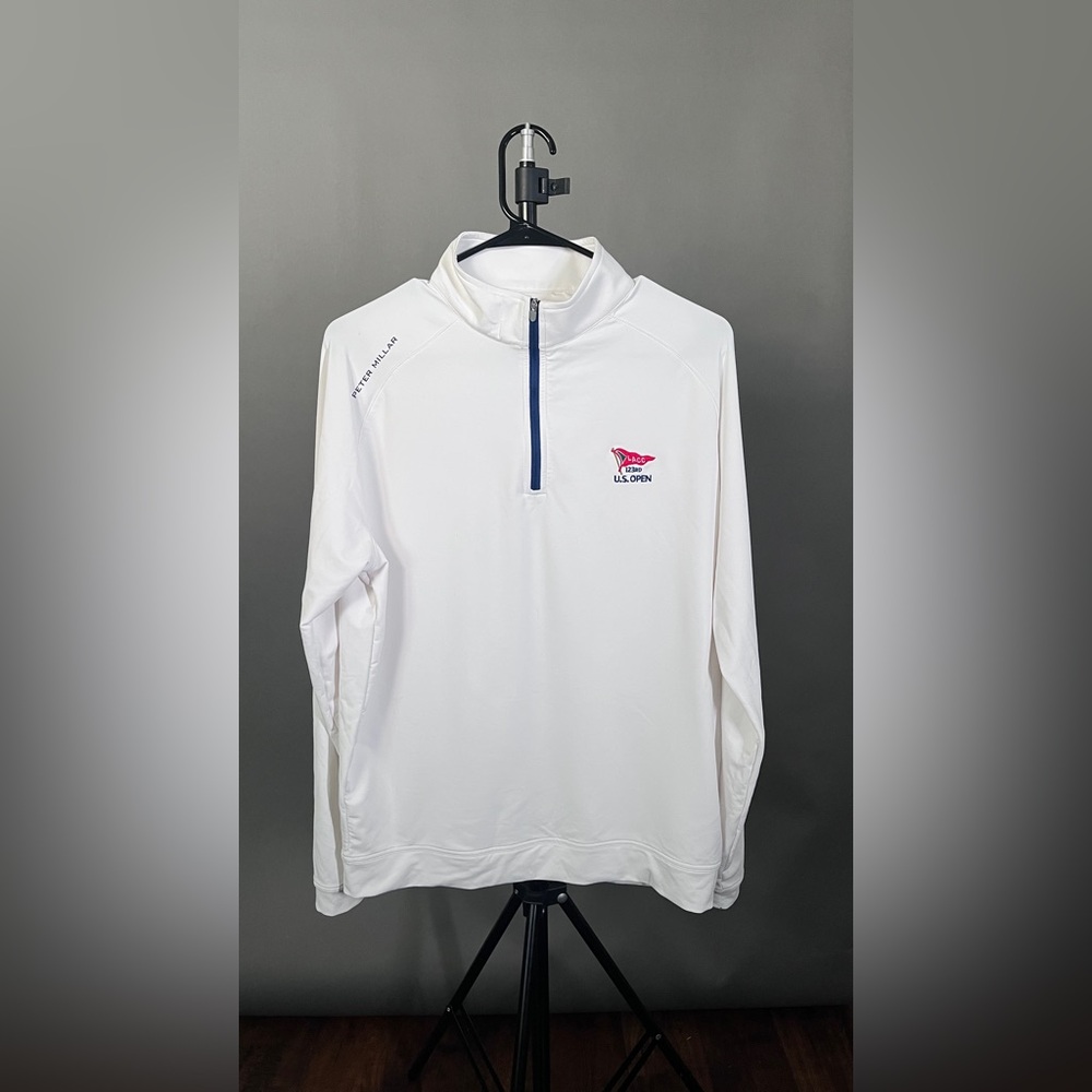 2023 U.S Open Lacc Peter Millar White Golf Pullover Size M